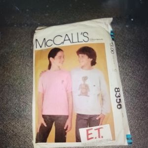 Vtg ET Extra Terrestrial  McCall's pattern and iron ons